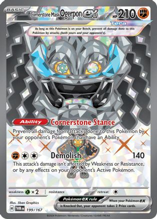 POKEMON TCG - Cornerstone Mask Ogerpon ex 199/167 SV06 Twilight Masquerade - Ultra Rare