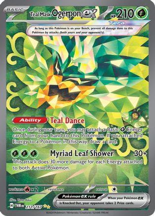 POKEMON TCG - Teal Mask Ogerpon ex 211/167 SV06 Twilight Masquerade - Special Illustration Rare