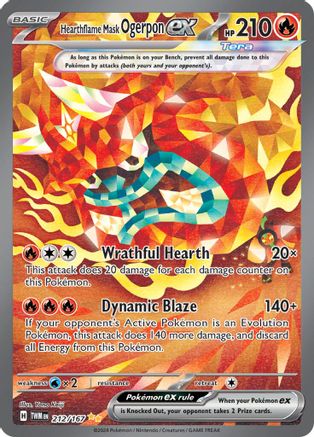POKEMON TCG - Hearthflame Mask Ogerpon ex 212/167 SV06 Twilight Masquerade - Special Illustration Rare