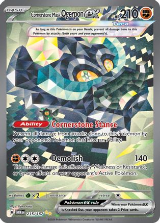 POKEMON TCG - Cornerstone Mask Ogerpon ex 215/167 SV06 Twilight Masquerade - Special Illustration Rare