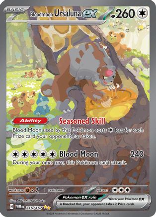 POKEMON TCG - Bloodmoon Ursaluna ex 216/167 SV06 Twilight Masquerade - Special Illustration Rare