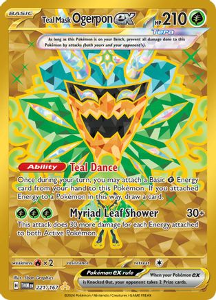 POKEMON TCG - Teal Mask Ogerpon ex 221/167 SV06 Twilight Masquerade - Hyper Rare