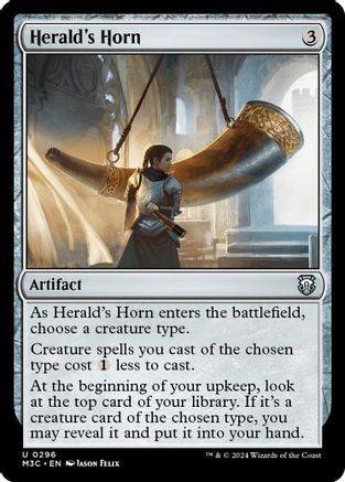 MAGIC: THE GATHERING  - Herald's Horn (Ripple Foil) (M3C-296) - Modern Horizons 3 Commander Foil