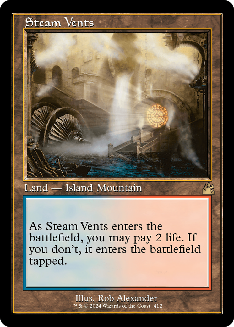 MAGIC: THE GATHERING  - Steam Vents (Retro Frame) (RVR-412) - Ravnica Remastered Foil