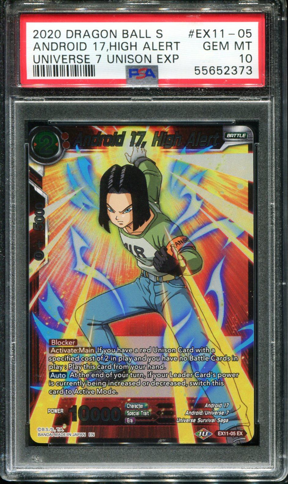 ANDROID 17, HIGH ALERT EX11-05/97 PSA 10 FOIL DRAGON BALL