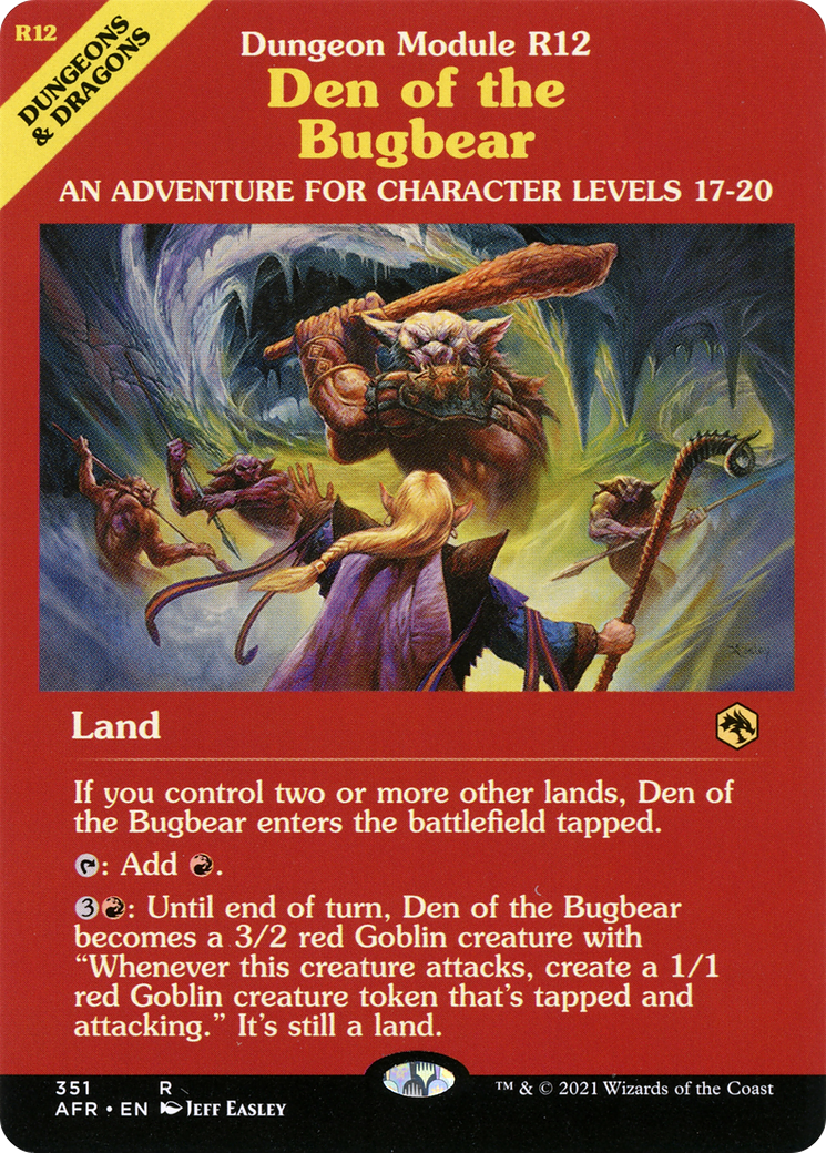 MAGIC: THE GATHERING  - Den of the Bugbear (Dungeon Module) (AFR-351) - Adventures in the Forgotten Realms: (Showcase)