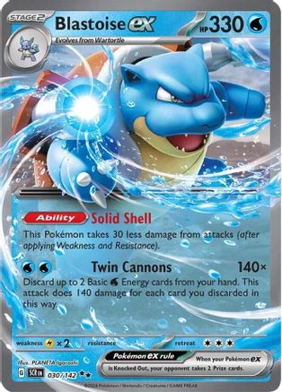POKEMON TCG - Blastoise ex 030/142 SV07 Stellar Crown - Double Rare