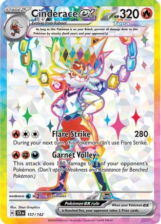 POKEMON TCG - Cinderace ex 157/142 SV07 Stellar Crown - Ultra Rare