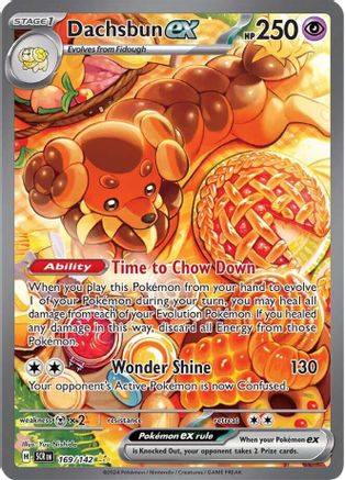 POKEMON TCG - Dachsbun ex 169/142 SV07 Stellar Crown - Special Illustration Rare