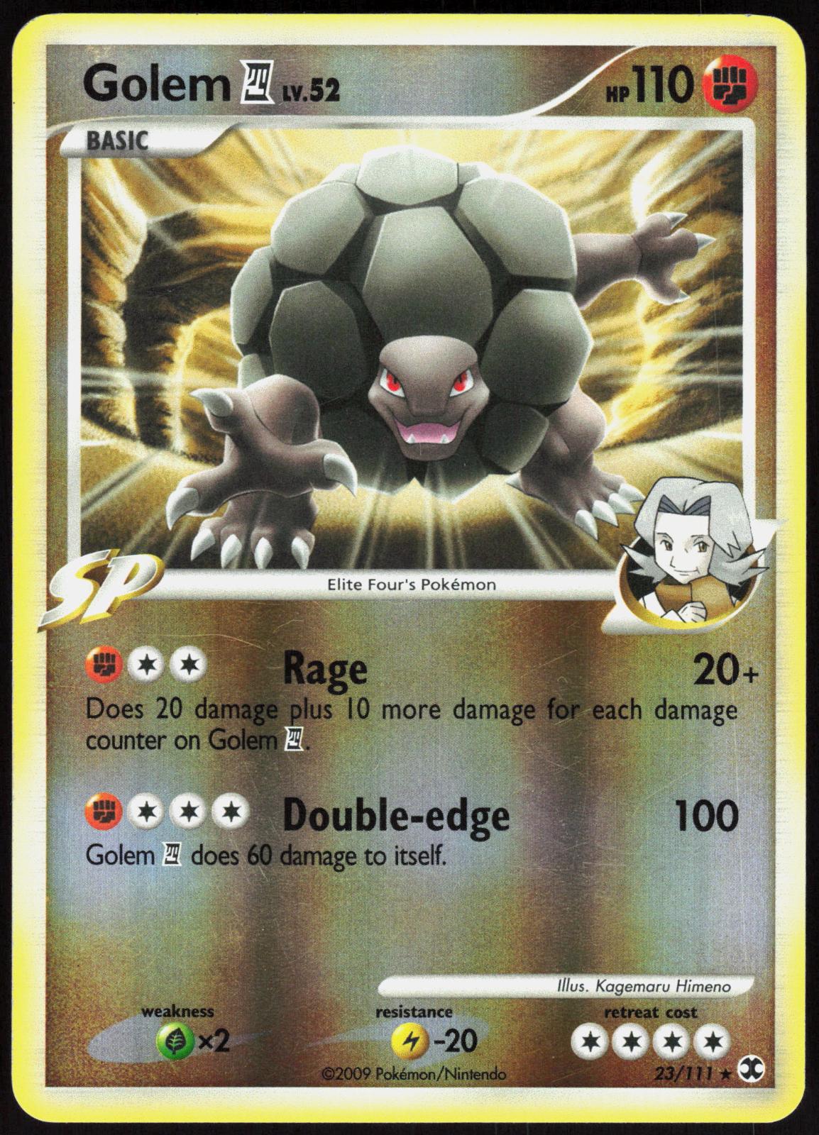 GOLEM E4 23/111 RISING RIVALS POKEMON RARE REVERSE HOLO LP