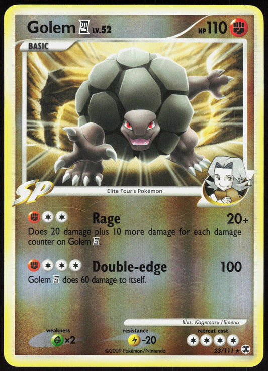 GOLEM E4 23/111 RISING RIVALS POKEMON RARE REVERSE HOLO LP