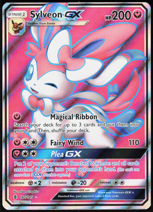 SYLVEON GX (FULL ART) 140/145 GUARDIANS RISING POKEMON ULTRA RARE HOLO LP