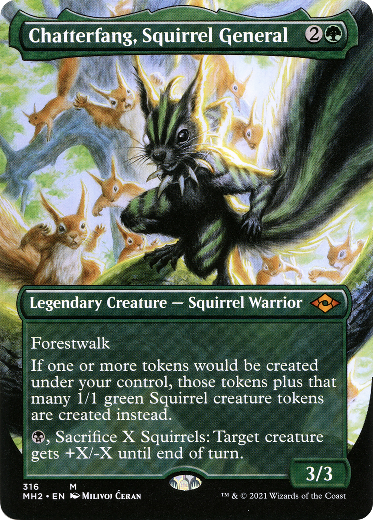 MAGIC: THE GATHERING  - Chatterfang, Squirrel General (Borderless) (MH2-316) - Modern Horizons 2 (Borderless) Foil