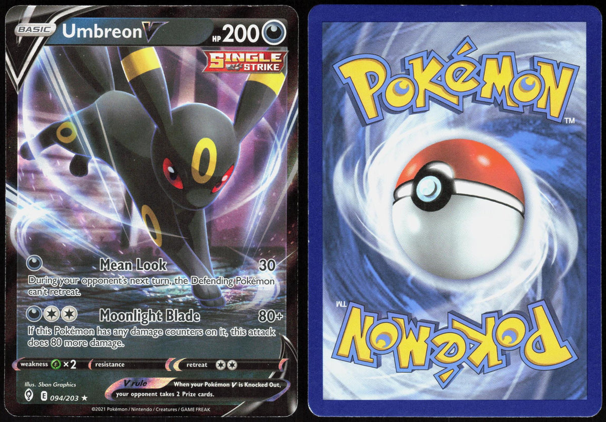 UMBREON V 094/203 EVOLVING SKIES POKEMON ULTRA RARE HOLO LP