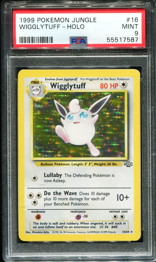 WIGGLYTUFF HOLO 16/64 PSA 9 JUNGLE POKEMON