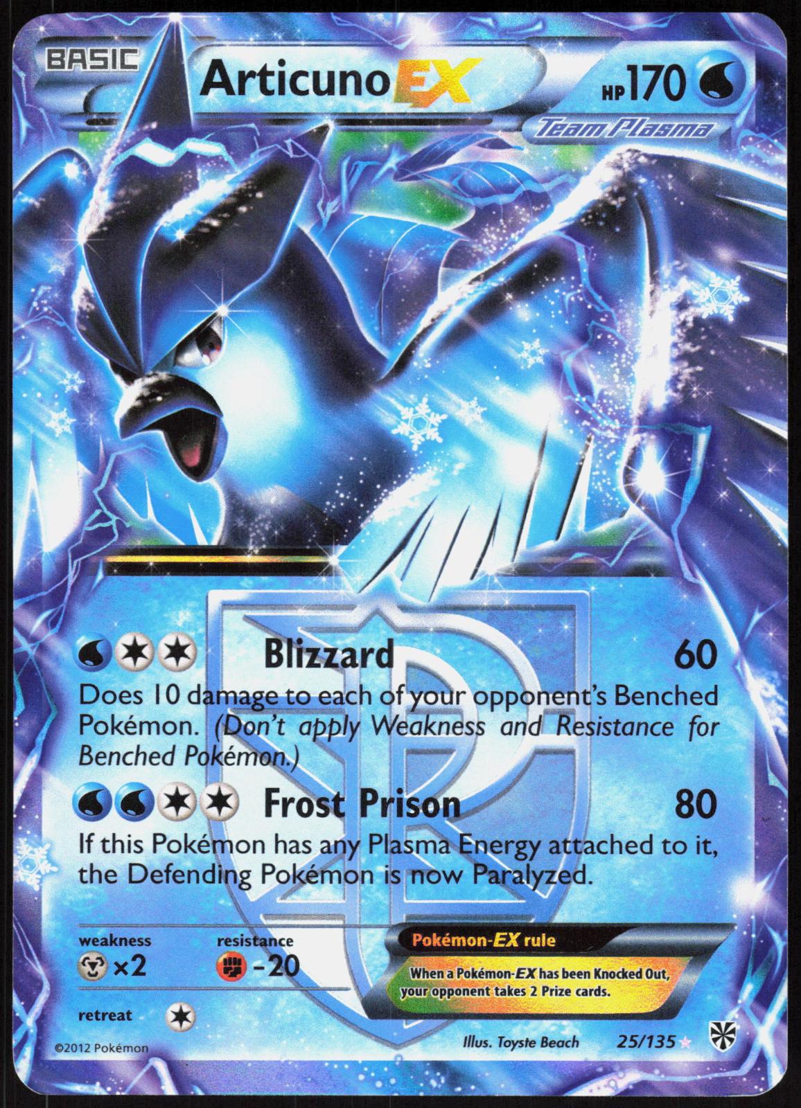ARTICUNO EX 25/135 PLASMA STORM POKEMON EX RARE HOLO LP