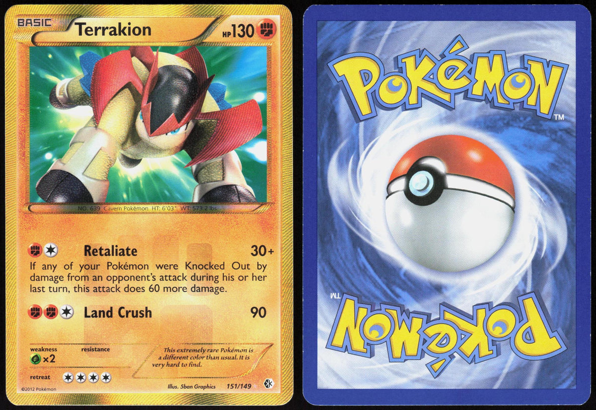 TERRAKION 151/149 BOUNDARIES CROSSED POKEMON SECRET RARE HOLO LP