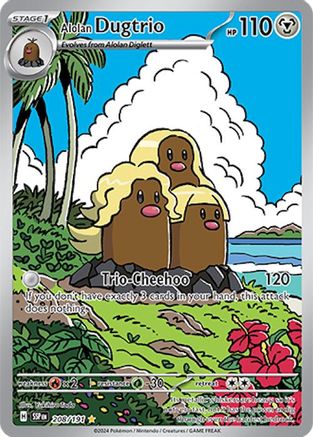 POKEMON TCG - Alolan Dugtrio 208/191 SV08 Surging Sparks - Illustration Rare