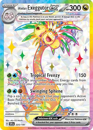 POKEMON TCG - Alolan Exeggutor ex 225/191 SV08 Surging Sparks - Ultra Rare