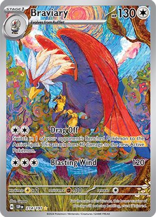 POKEMON TCG - Braviary 214/191 SV08 Surging Sparks - Illustration Rare