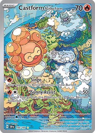 POKEMON TCG - Castform Sunny Form 195/191 SV08 Surging Sparks - Illustration Rare