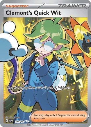 POKEMON TCG - Clemont's Quick Wit 229/191 SV08 Surging Sparks - Ultra Rare