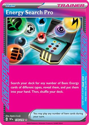 POKEMON TCG - Energy Search Pro 176/191 SV08 Surging Sparks - ACE SPEC Rare