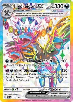 POKEMON TCG - Hydreigon ex 223/191 SV08 Surging Sparks - Ultra Rare