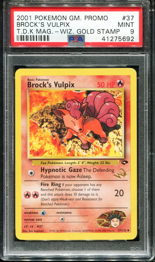 BROCK'S VULPIX 37 PSA 9 TOP DECK MAGAZINE GAME PROMO POKEMON