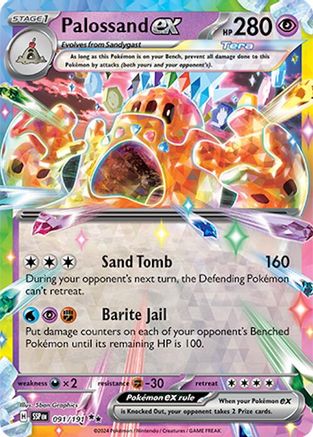 POKEMON TCG - Palossand ex 091/191 SV08 Surging Sparks - Double Rare