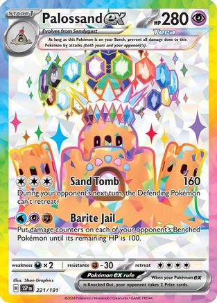 POKEMON TCG - Palossand ex 221/191 SV08 Surging Sparks - Ultra Rare