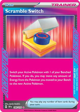POKEMON TCG - Scramble Switch 186/191 SV08 Surging Sparks - ACE SPEC Rare