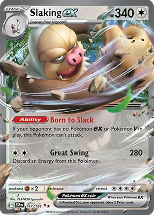 POKEMON TCG - Slaking ex 147/191 SV08 Surging Sparks - Double Rare