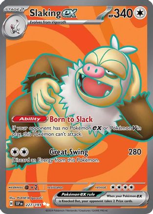 POKEMON TCG - Slaking ex 227/191 SV08 Surging Sparks - Ultra Rare