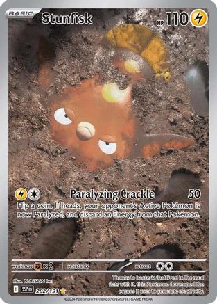 POKEMON TCG - Stunfisk 202/191 SV08 Surging Sparks - Illustration Rare
