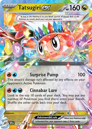 POKEMON TCG - Tatsugiri ex 142/191 SV08 Surging Sparks - Double Rare