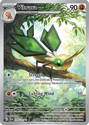POKEMON TCG - Vibrava 206/191 SV08 Surging Sparks - Illustration Rare