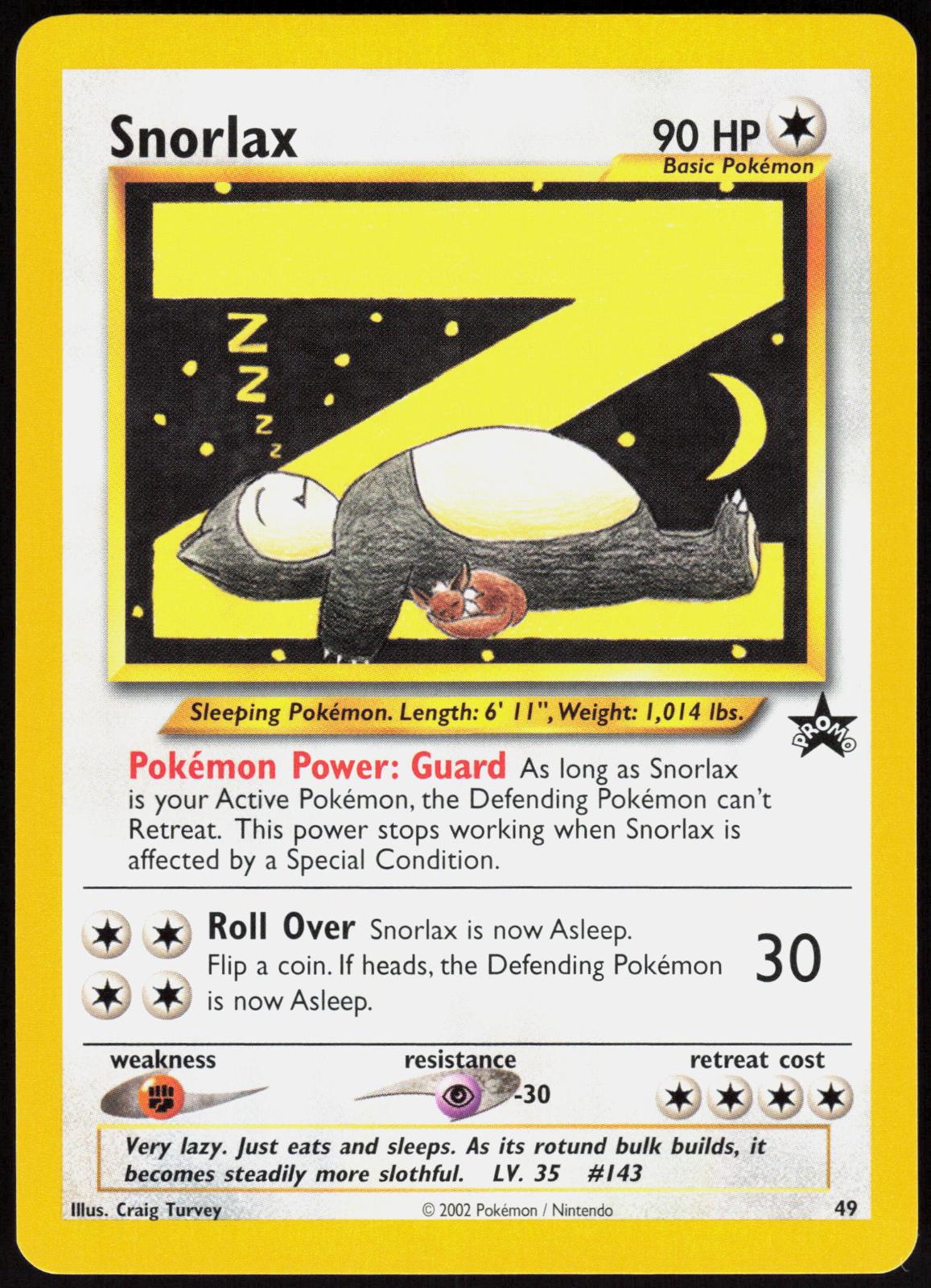 SNORLAX 49 WIZARDS BLACK STAR PROMOS POKEMON PROMO LP