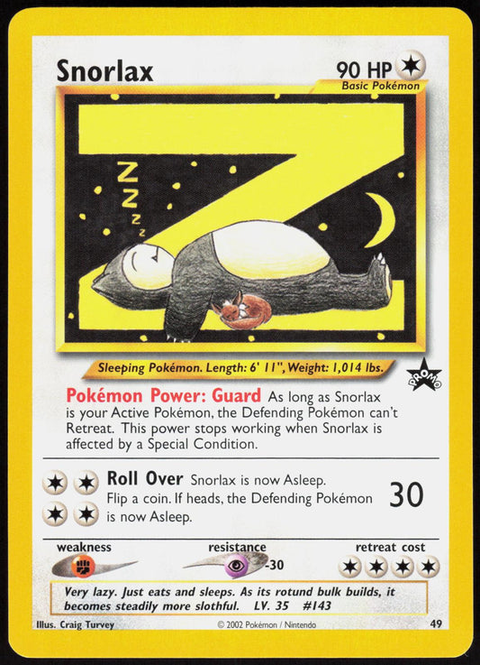 SNORLAX 49 WIZARDS BLACK STAR PROMOS POKEMON PROMO LP