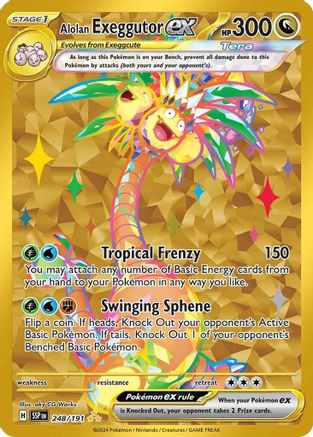 POKEMON TCG - Alolan Exeggutor ex 248/191 SV08 Surging Sparks - Hyper Rare