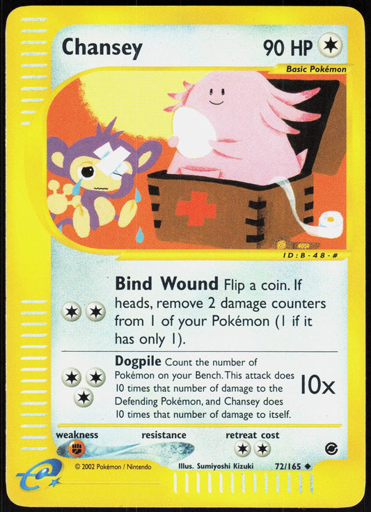 CHANSEY 72/165 EXPEDITION BASE SET POKEMON UNCOMMON REVERSE HOLO LP
