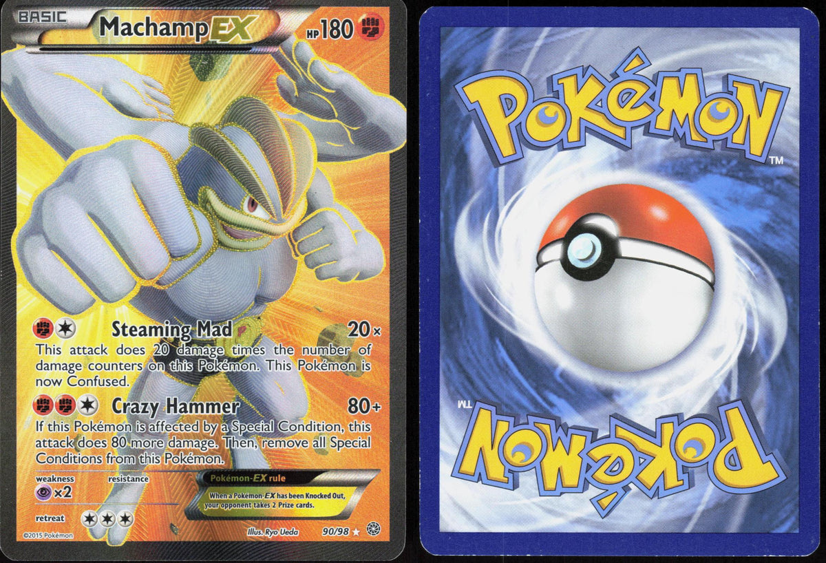 MACHAMP EX 90/98 ANCIENT ORIGINS POKEMON ULTRA RARE HOLO LP