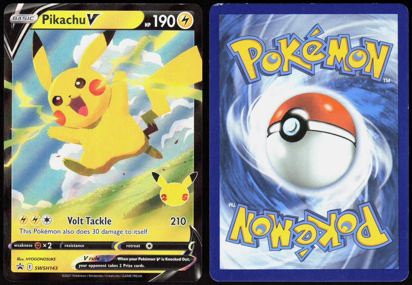 PIKACHU V SWSH143 SWORD & SHIELD PROMO POKEMON PROMO HOLO LP