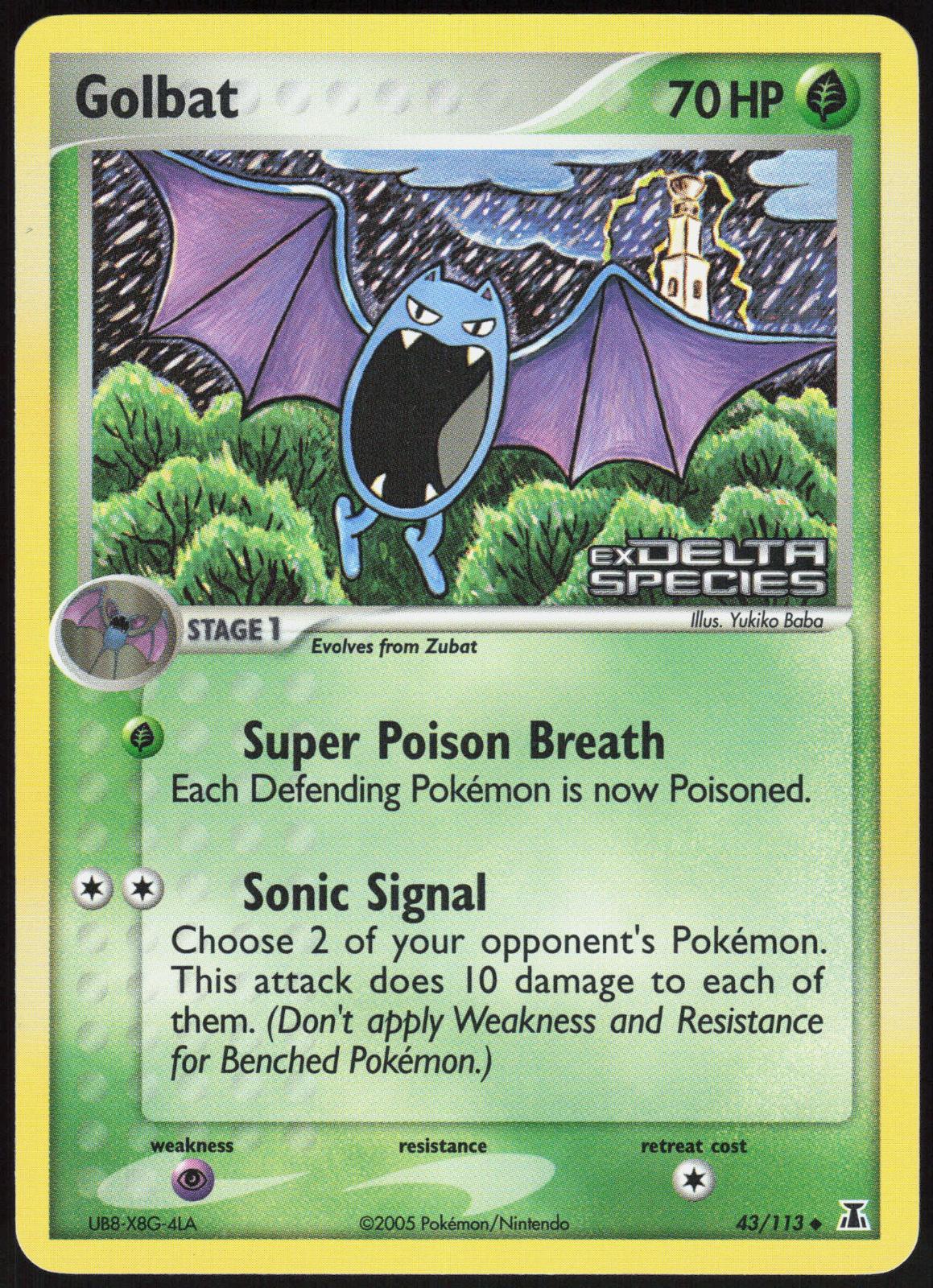 GOLBAT 43/113 DELTA SPECIES POKEMON UNCOMMON REVERSE HOLO LP