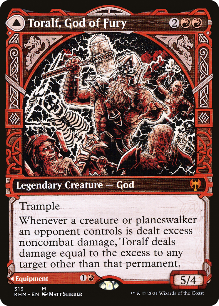 MAGIC: THE GATHERING  - Toralf, God of Fury (Showcase) (KHM-313) - Kaldheim: (Showcase) Foil