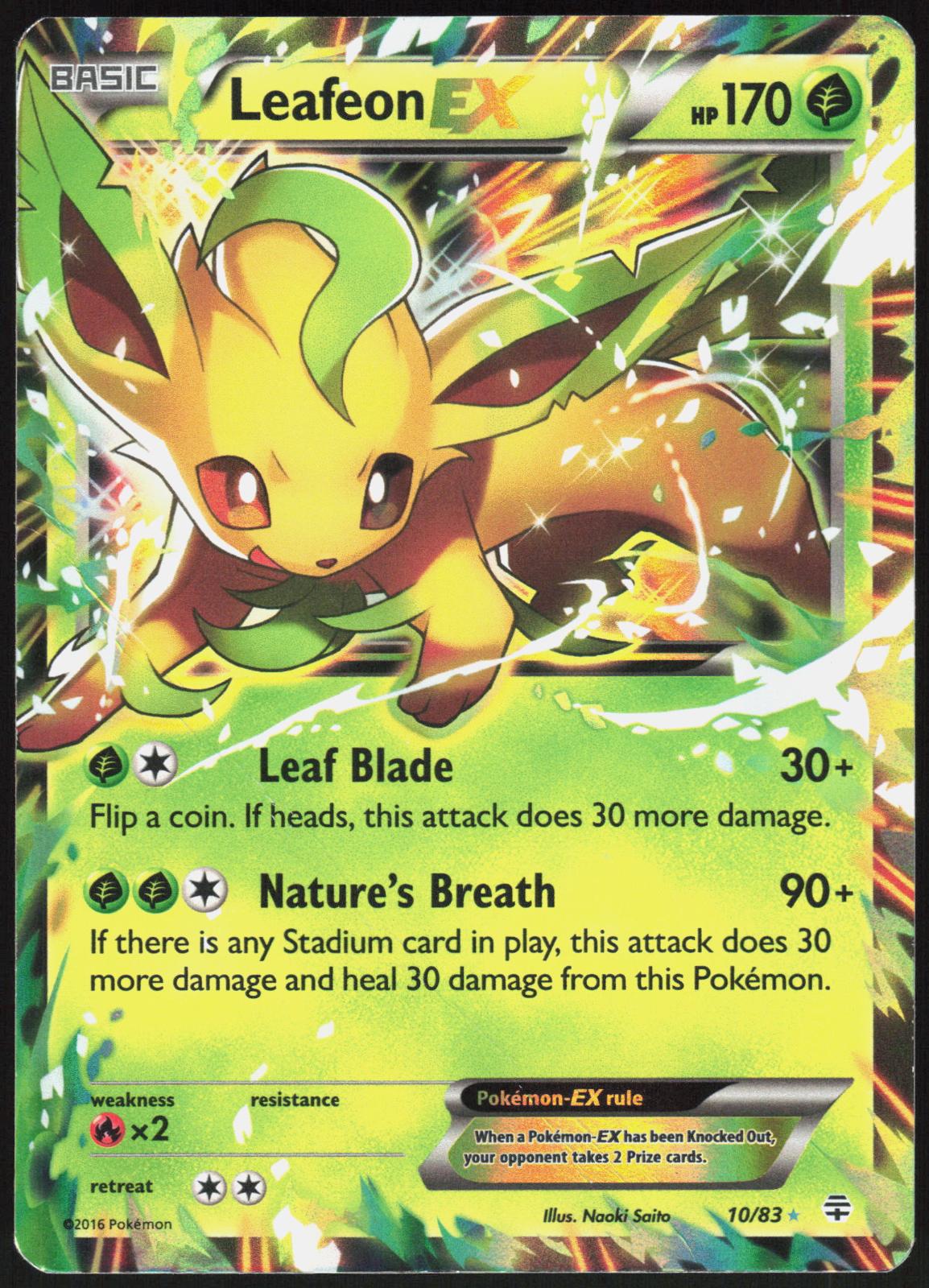 LEAFEON EX 10/83 GENERATIONS POKEMON EX RARE HP
