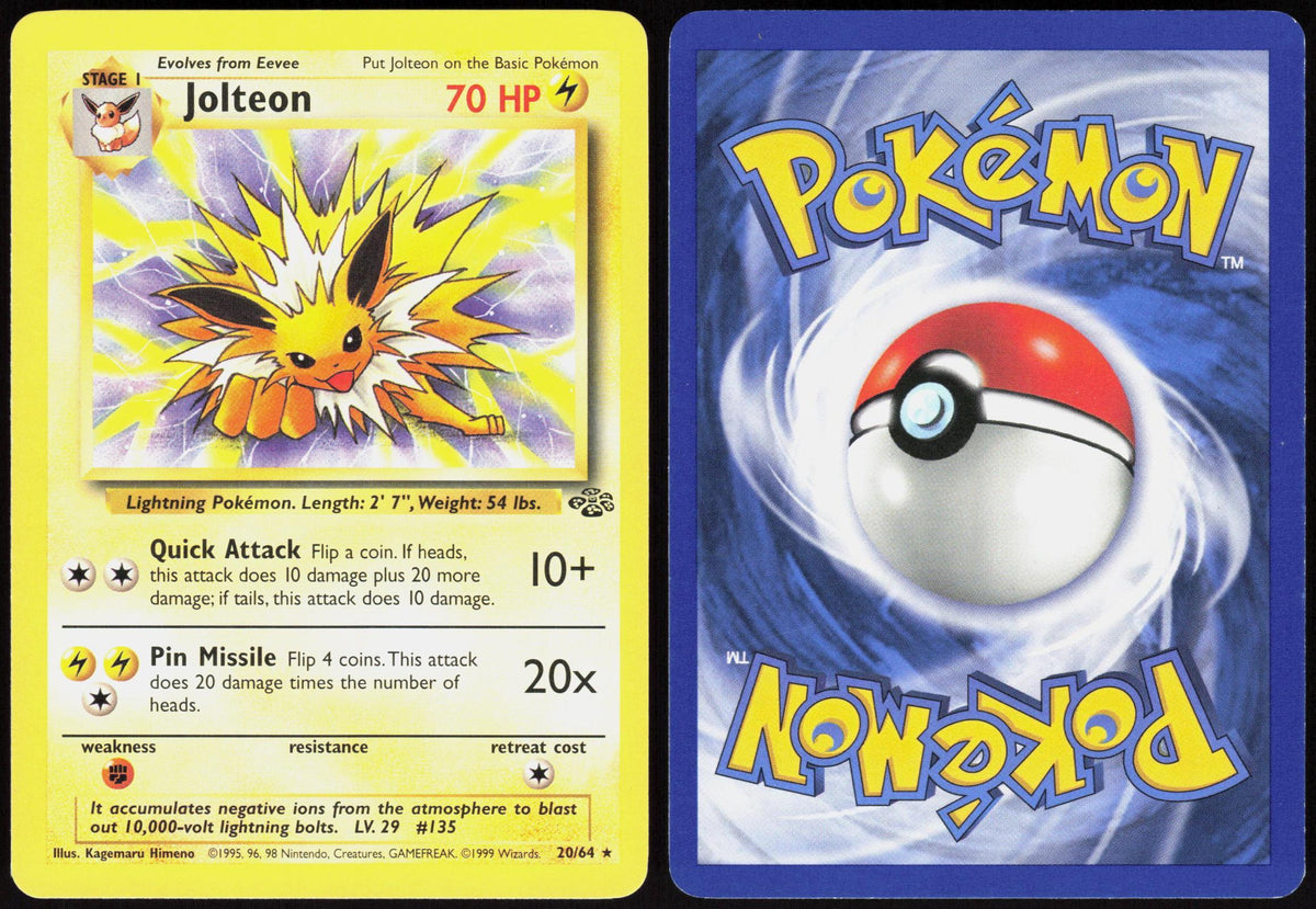 JOLTEON 20/64 JUNGLE POKEMON RARE UNLIMITED LP