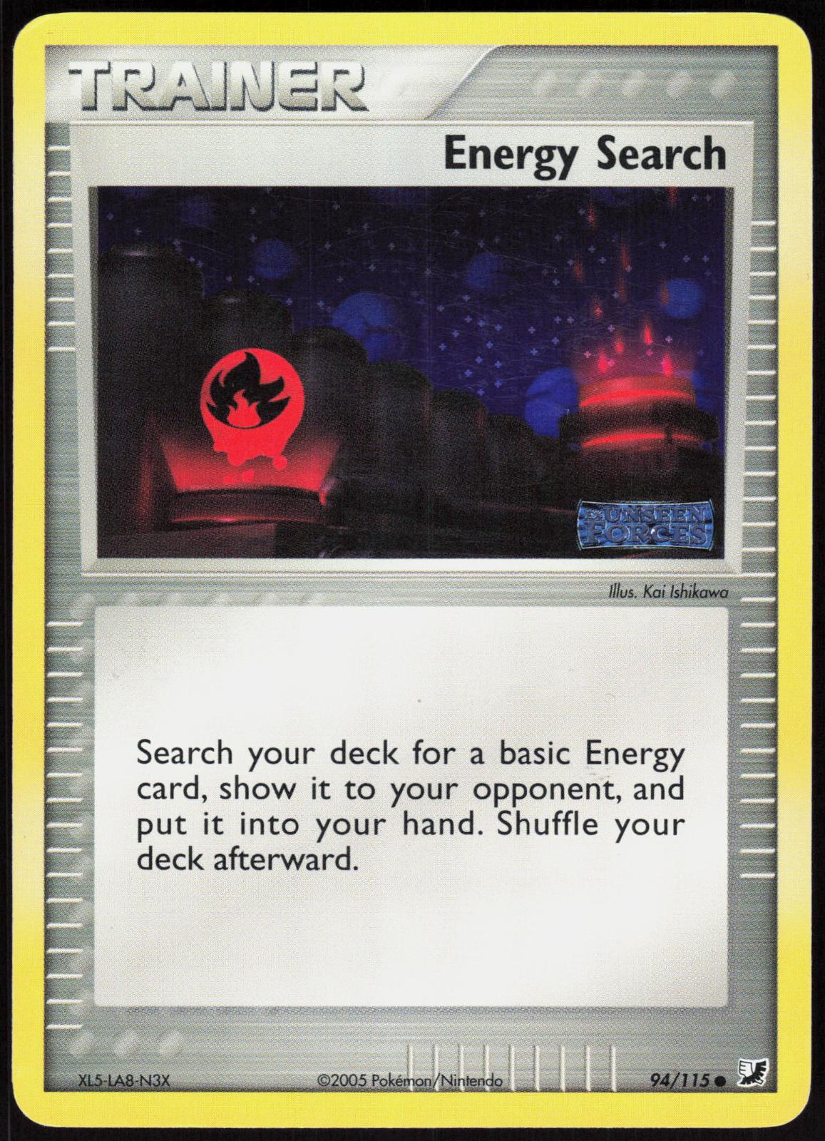 ENERGY SEARCH 94/115 UNSEEN FORCES POKEMON COMMON REVERSE HOLO MP