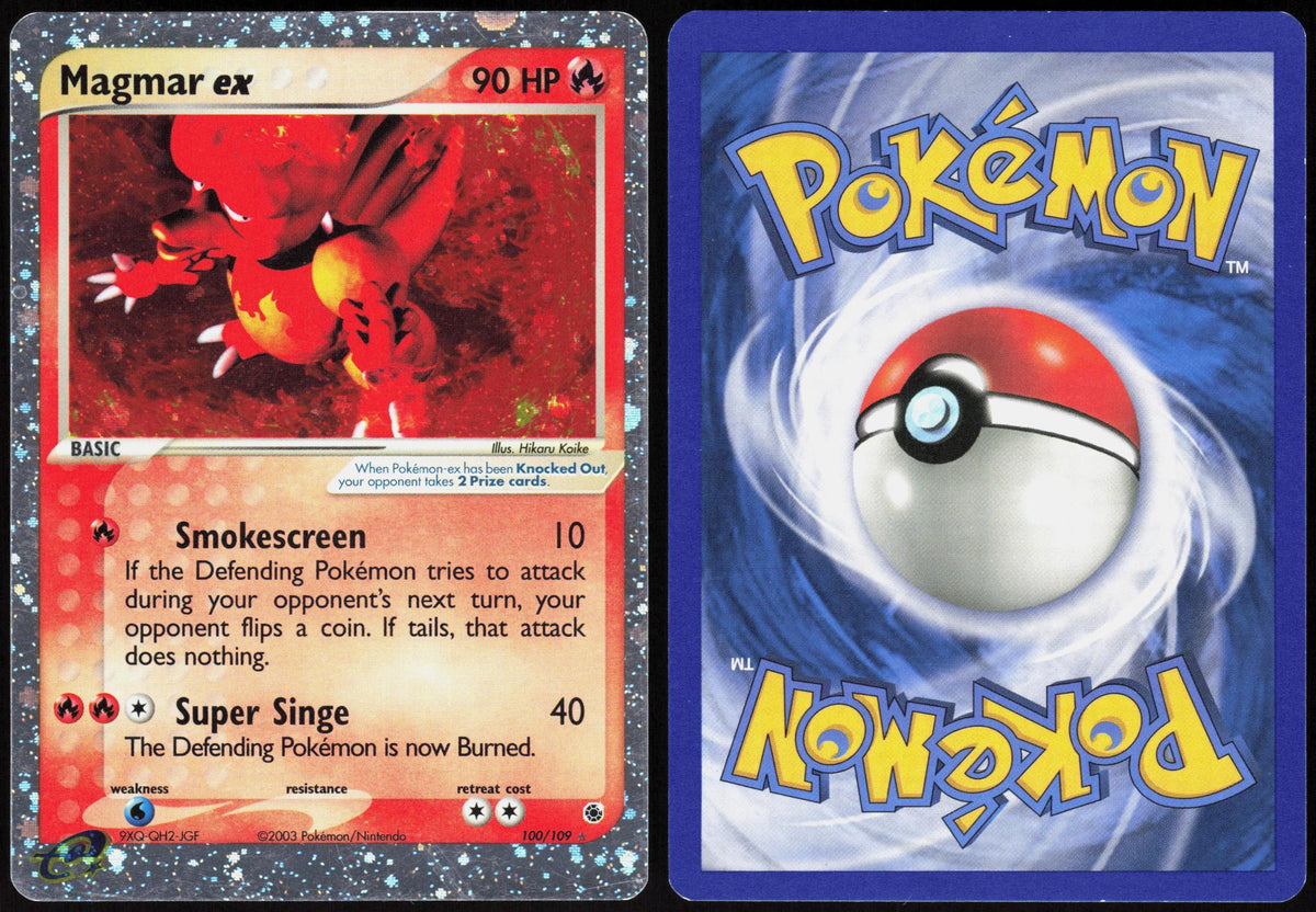 MAGMAR EX 100/109 RUBY & SAPPHIRE POKEMON EX RARE HOLO LP
