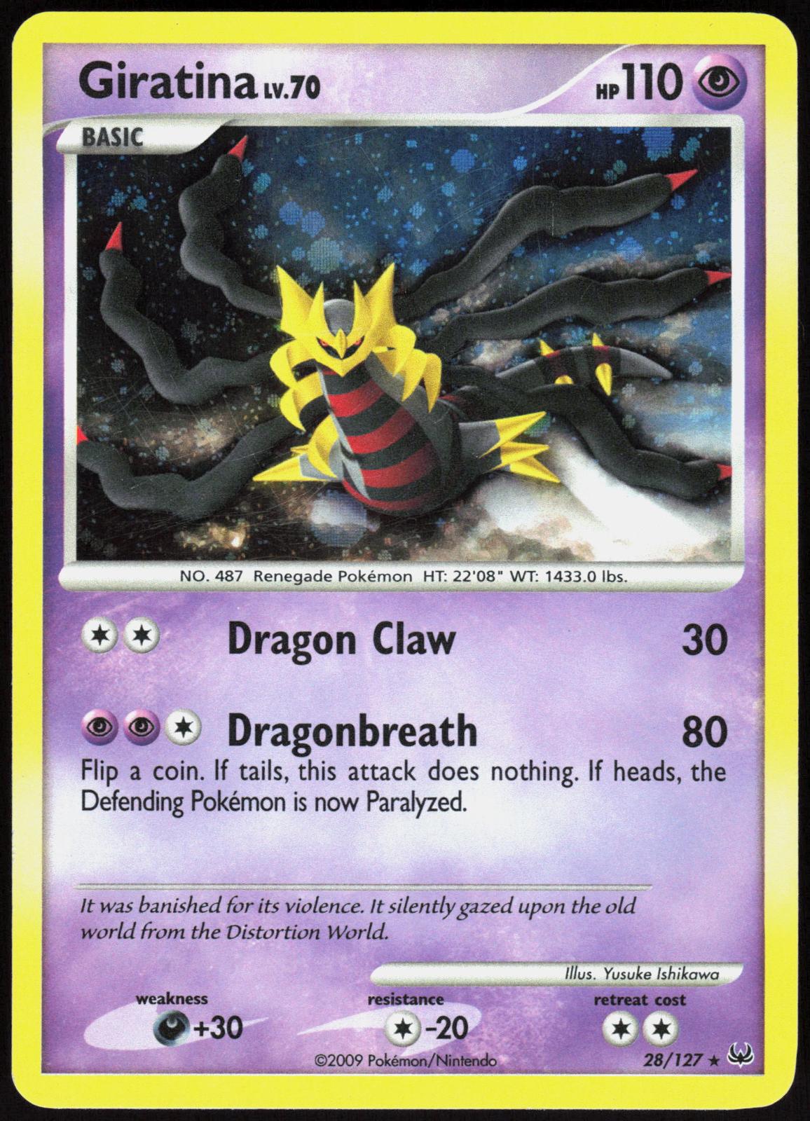 GIRATINA 28/127 PLATINUM HOLO POKEMON RARE LP
